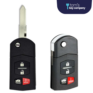 Brand New Aftermarket Keyless Entry Flip Key 4-Button with Trunk Release for Select Mazda Vehicles (MAZFLP-4B-TRUNK) - Tom's Key Company