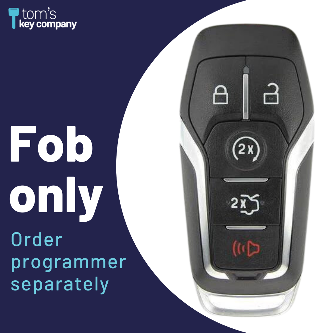 Ford & Lincoln 5-Button Aftermarket Smart Key with Remote Start and Trunk Release/High-Security Emergency Key (FORPSK-HS-5B-TRS-PDL)
