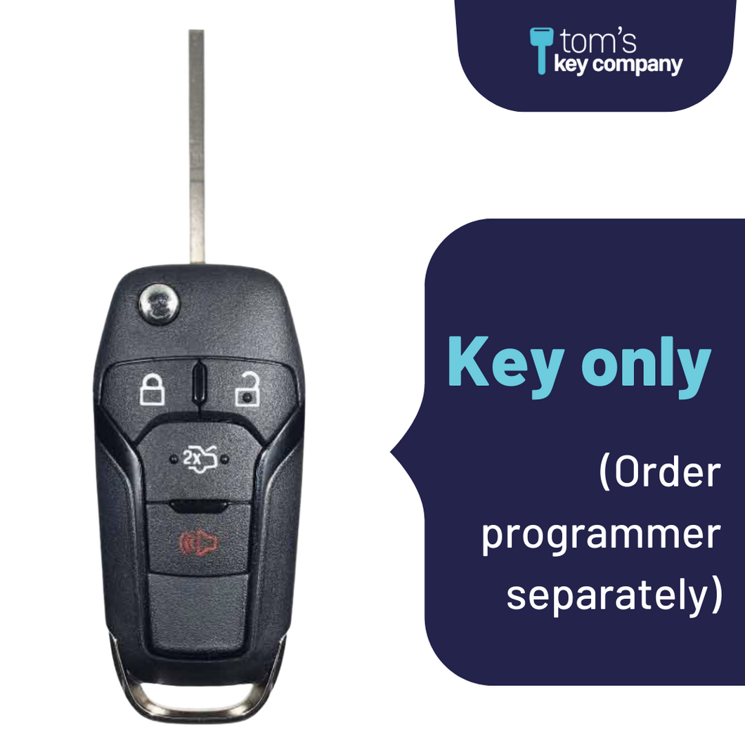 Ford Aftermarket Keyless Entry Flip Key 4-Button with Trunk Release (FORFK-4B-TRUNK-FLP) - Tom's Key Company