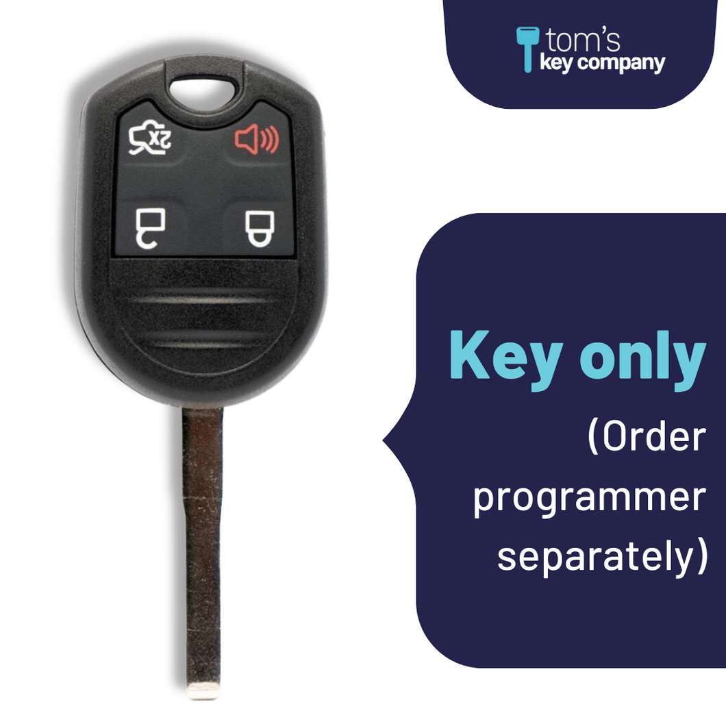 Ford C-Max, Escape, Fiesta, Focus, Transit, & Transit Connect High Security Key and Keyless Entry Remote - 4 Button (OUCD6000022-4B-High-Security)