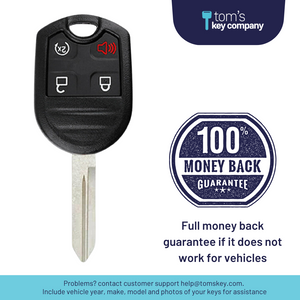 Ford Key and Keyless Entry Remote - 4 Button with Remote Start - Tom's Key Company