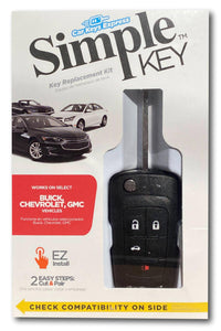 GM Simple Key 4 Button Flip Key with Trunk (GMFK4TSK-KIT) - Tom's Key Company