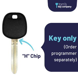 "H" Chip Transponder Key for Select Toyota Vehicles (TOY8-H) - Tom's Key Company