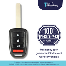 Cargar imagen en el visor de la galería, Honda Accord 2013-2015 &amp; Honda Civic 2014-2015 Key and Keyless Entry Remote - 4 Button (MLBHLIK6-1T-4B) - Tom&#39;s Key Company