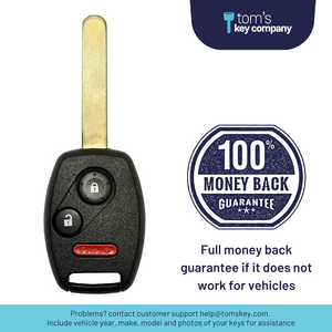 Honda Civic 2006-2011 & Honda Odyssey 2011-2017 Key and Keyless Entry Remote - 3 Button (N5F-S0084A-3B) - Tom's Key Company