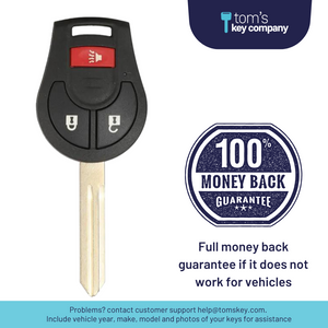 Nissan 3 Button Remote Head Key for Select Nissan Vehicles (CWTWB1U751-3B) - Tom's Key Company