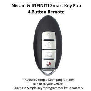 Nissan & INFINITI 4 Button Smart Key Fob for Select Vehicles (NISSK4SK-4B-FOB) - Tom's Key Company