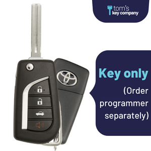 Refurbished Toyota LOGO Camry Keyless Entry Remote Key ("H" Chip Key with 4 Button Remote Flip Key) HYQ12BFB-4B-H-FLP-LOGO-REFURB - Tom's Key Company