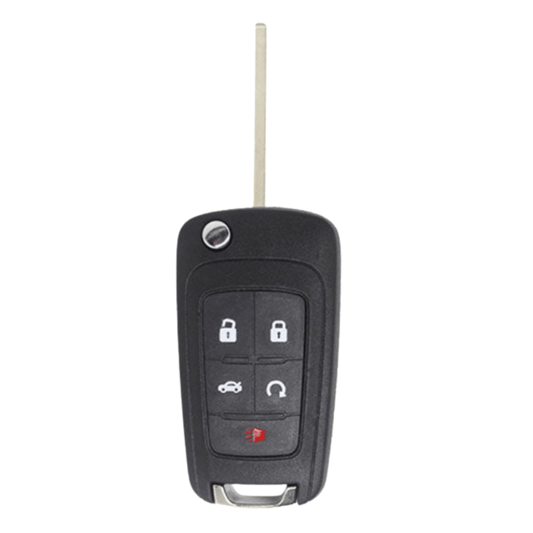 Buick and Chevrolet Brand New Uncut Aftermarket 5 Button Flip Key with Trunk Release and Remote Start (BUIFK-5B-TRRS-FLP)