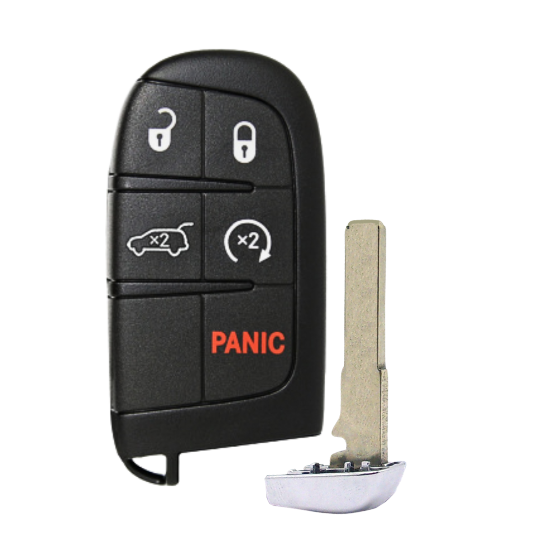 Brand New Aftermarket Smart Key 5-Button with Hatch Release & Remote Start for Select Jeep Vehicles - PBC (JEEPSK-5B-HRRS-COMPASS-TMB)