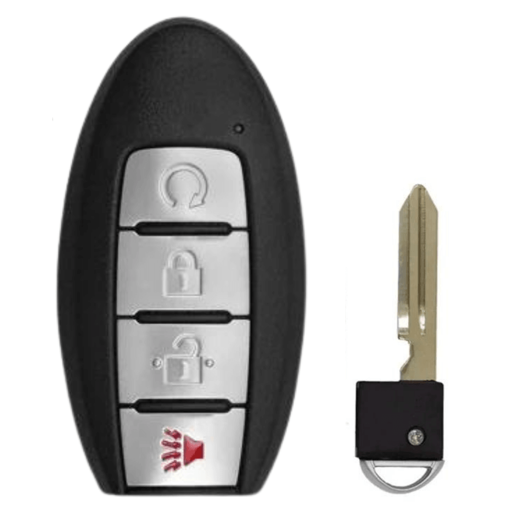 Brand New Aftermarket 4-button Smart Key Remote Fob with Remote Start for Select Nissan Vehicles (NISSK-4B-RS-4014)