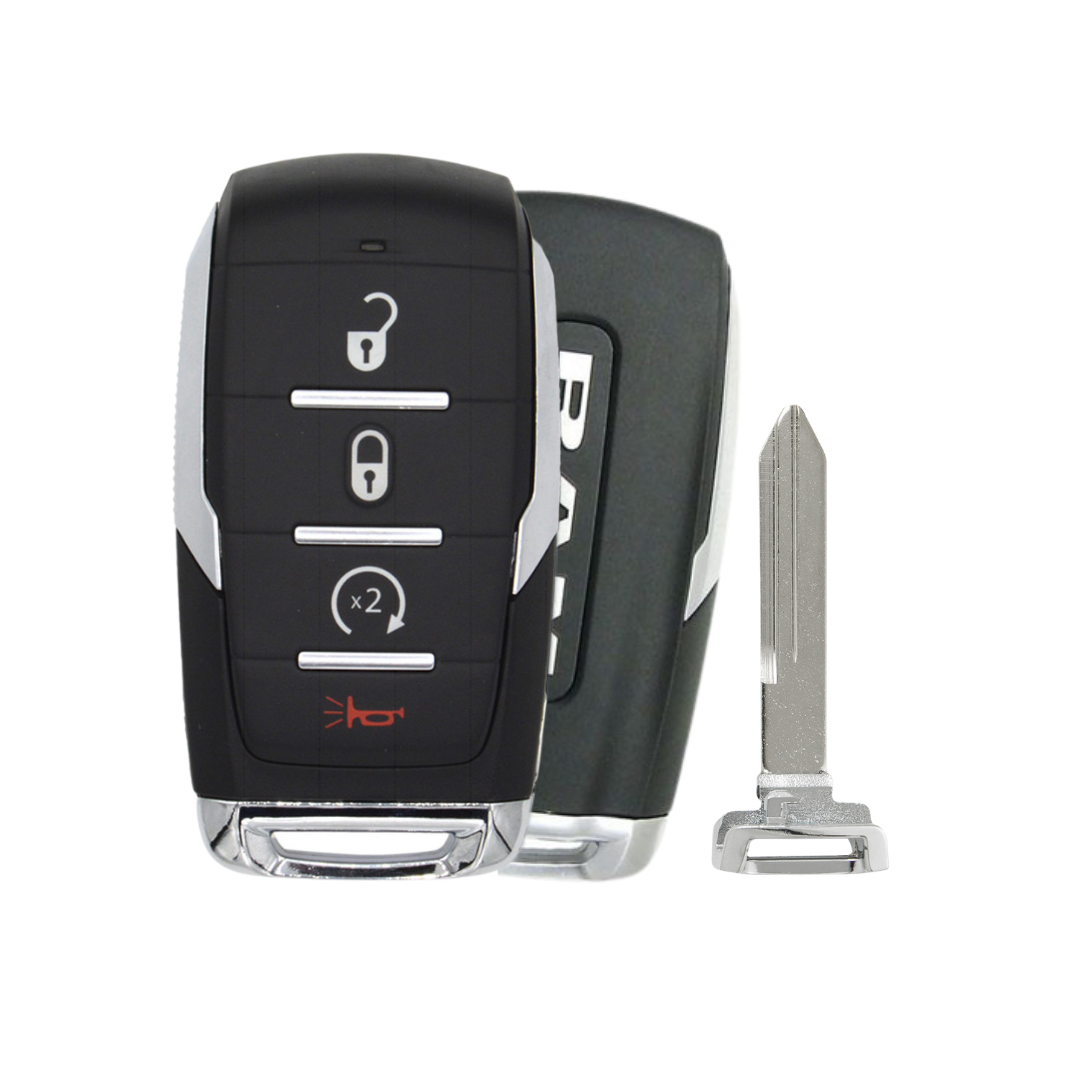 Like New Refurbished OEM 4 Button Smart Key with Remote Start for Select RAM Vehicles (RAM-OHT-4B-RS-TMB-REFURB)