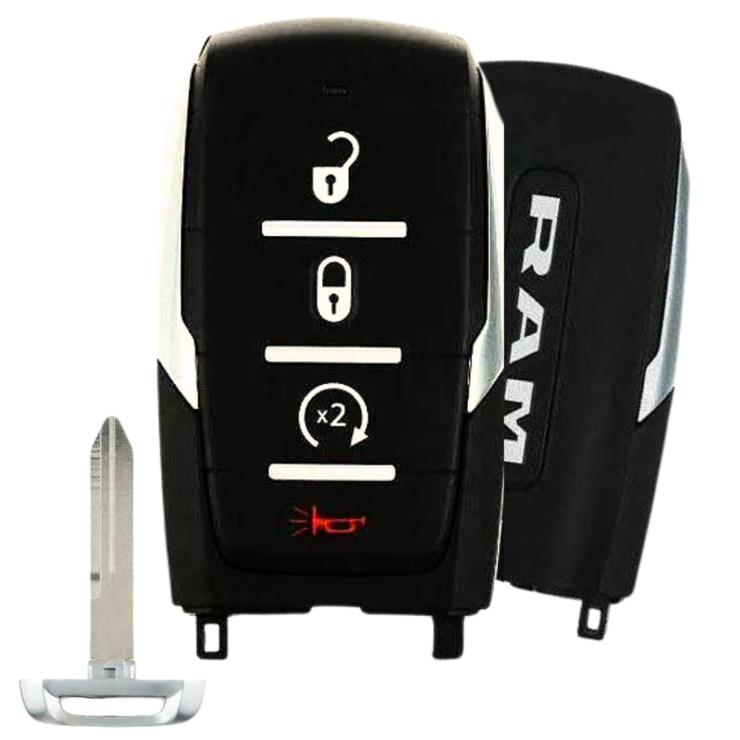 Brand New OEM 4 Button Smart Key with Remote Start for Select RAM Vehicles (RAMSK-4B-RS-OHT-TRUCKS)