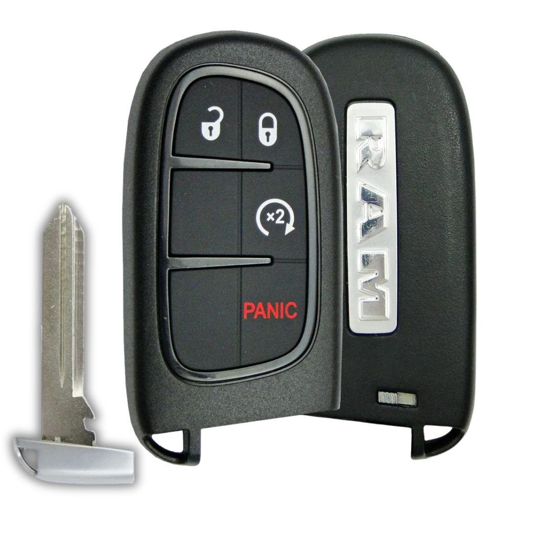 Brand New OEM 4 Button Smart Key with Remote Start for Select RAM Vehicles (RAMSK-4B-RS-TRUCKS-TMB)