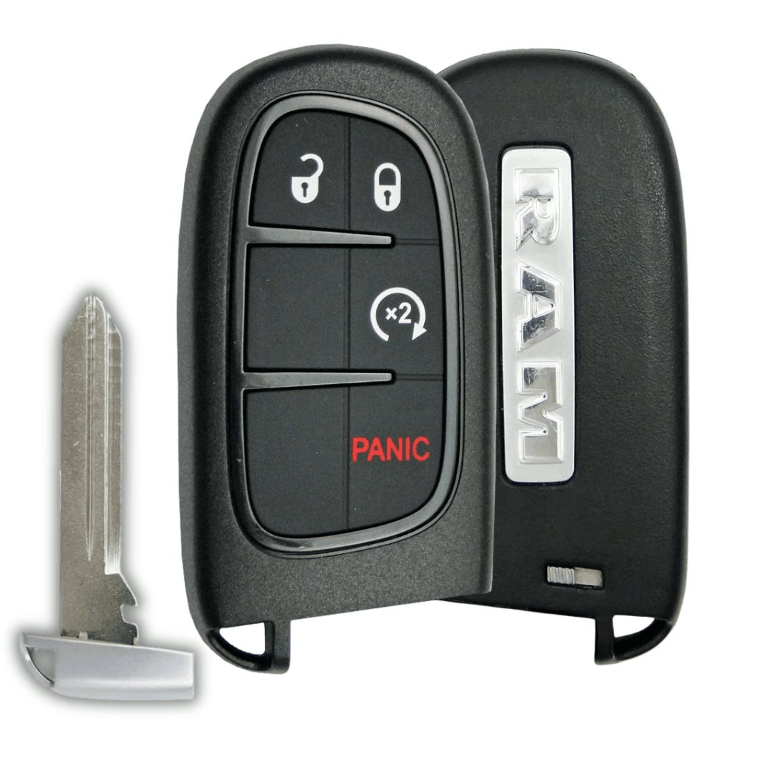 Brand New OEM 4 Button Smart Key with Remote Start for Select RAM Vehicles (RAMSK-4B-RS-TRUCKS-TMB)