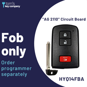 Toyota 4Runner, Tacoma, Land Cruiser, Highlander & Prius C Smart Proximity Key, Push Button Start Keyless Remote FOB with Emergency Key (HYQ14FBA-3B-AG2110-FOB) - Tom's Key Company