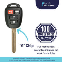Load image into Gallery viewer, Toyota Camry Key and Remote (&quot;G&quot; Chip Key with 4 Button Keyless Entry Remote FOB) HYQ12BEL-4B-G (HYQ12BDM) - Tom&#39;s Key Company