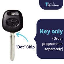 Load image into Gallery viewer, Toyota Logo &quot;dot&quot; Chip Transponder Key for Select Toyota and Scion Vehicles, Rubber Handle (TOY4-DOT-LOGO) - Tom&#39;s Key Company