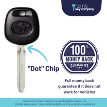 Load image into Gallery viewer, Toyota Logo &quot;dot&quot; Chip Transponder Key for Select Toyota and Scion Vehicles, Rubber Handle (TOY4-DOT-LOGO) - Tom&#39;s Key Company