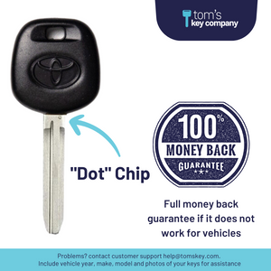 Toyota Logo "dot" Chip Transponder Key for Select Toyota and Scion Vehicles, Rubber Handle (TOY4-DOT-LOGO) - Tom's Key Company
