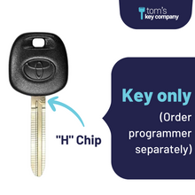 Cargar imagen en el visor de la galería, Toyota Logo &quot;H&quot; Chip Transponder Key for Select Toyota and Scion Vehicles, Rubber Handle (TOY8-H-LOGO) - Tom&#39;s Key Company