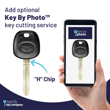 Load image into Gallery viewer, Toyota Logo &quot;H&quot; Chip Transponder Key for Select Toyota and Scion Vehicles, Rubber Handle (TOY8-H-LOGO) - Tom&#39;s Key Company