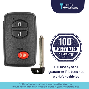 Toyota RAV4 & Highlander Smart Key FOB/ 3 Button (#0140 Board) (HYQ14AAB-3B-0140Board-FOB) - Tom's Key Company
