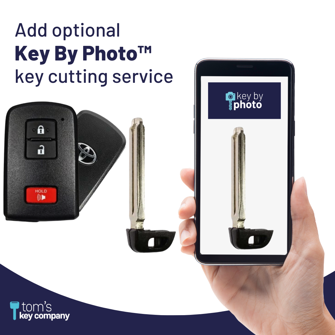 Toyota Tacoma, Land Cruiser, Highlander & Prius C Smart Proximity Key, Push Button Start Keyless Remote FOB with Emergency Key (HYQ14FBA-3B-AG2110-FOB-LOGO) - Tom's Key Company