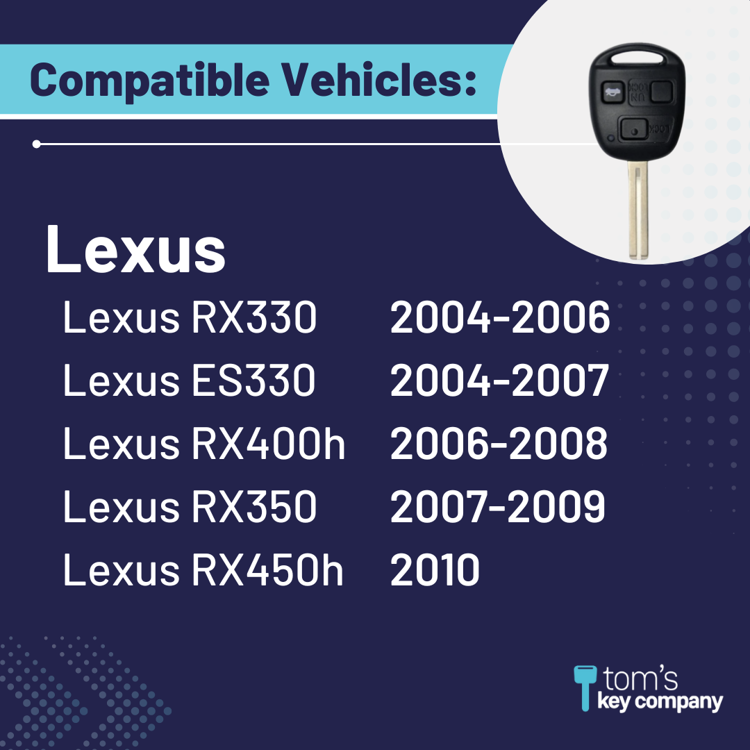 2004 Lexus RX330 Keyless Entry Remote (LEX-BBT-3B-4D68) - Tom's Key Company