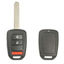 Load image into Gallery viewer, 3 Button Honda Key w/ Remote Fob Repair Kit w/ Key By Photo Cutting Service (HON-REPAIR-RCTNGL-3B-1T) - Tom&#39;s Key Company