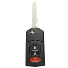 Load image into Gallery viewer, Mazda OEM Keyless Entry Flip Key 3-Button with Trunk Release (BGBX1T478SKE125-01-3B-OEMFLIP) - Tom&#39;s Key Company