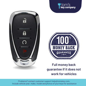 Buick Encore, Chevrolet Bolt, Equinox, Sonic, Spark, Trax & Volt 4-Button Smart Key with Remote Start (GMCHEVSK-RS-4B-HYQ4AA) - Tom's Key Company