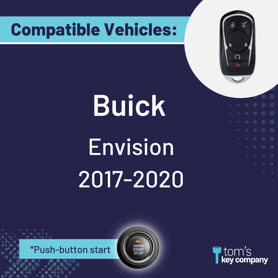 Buick Envision 5-Button Smart Key with Hatch Release and Remote Start (GMBUICKSK-5B-HYQ4AA) - Tom's Key Company