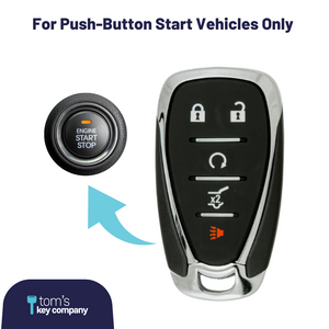 Chevrolet Blazer, Equinox, & Traverse 5-Button Smart Key with Trunk Release (GMCHEVSK-5B-HATCH-HYQ4EA) - Tom's Key Company