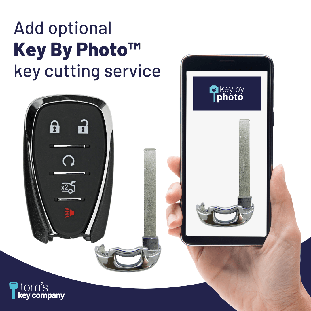 Chevrolet Camaro, Cruze, & Malibu 5-Button Smart Key with Remote Start & Trunk Release (GMCHEVSK-5B-HYQ4EA) - Tom's Key Company