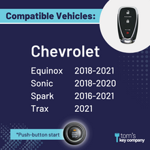 Load image into Gallery viewer, Chevrolet Equinox, Sonic, Spark &amp; Trax 3-Button Smart Key (GMCHEVSK-3B-HYQ4AA) - Tom&#39;s Key Company