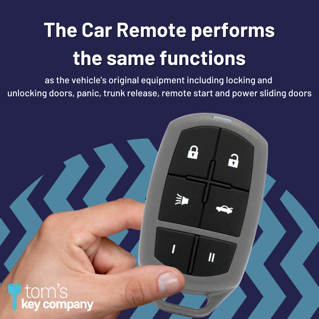 Classic Replacement Car Remote for Hundreds of Vehicles, Bundle with Fob and Keyring (UNRM-60-Classic-Univ-Remote-6B-BNDL) - Tom's Key Company