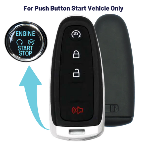 Ford 4-Button Aftermarket Smart Key with Remote Start (FORPSK-4B-RS-FOB-PDL) - Tom's Key Company