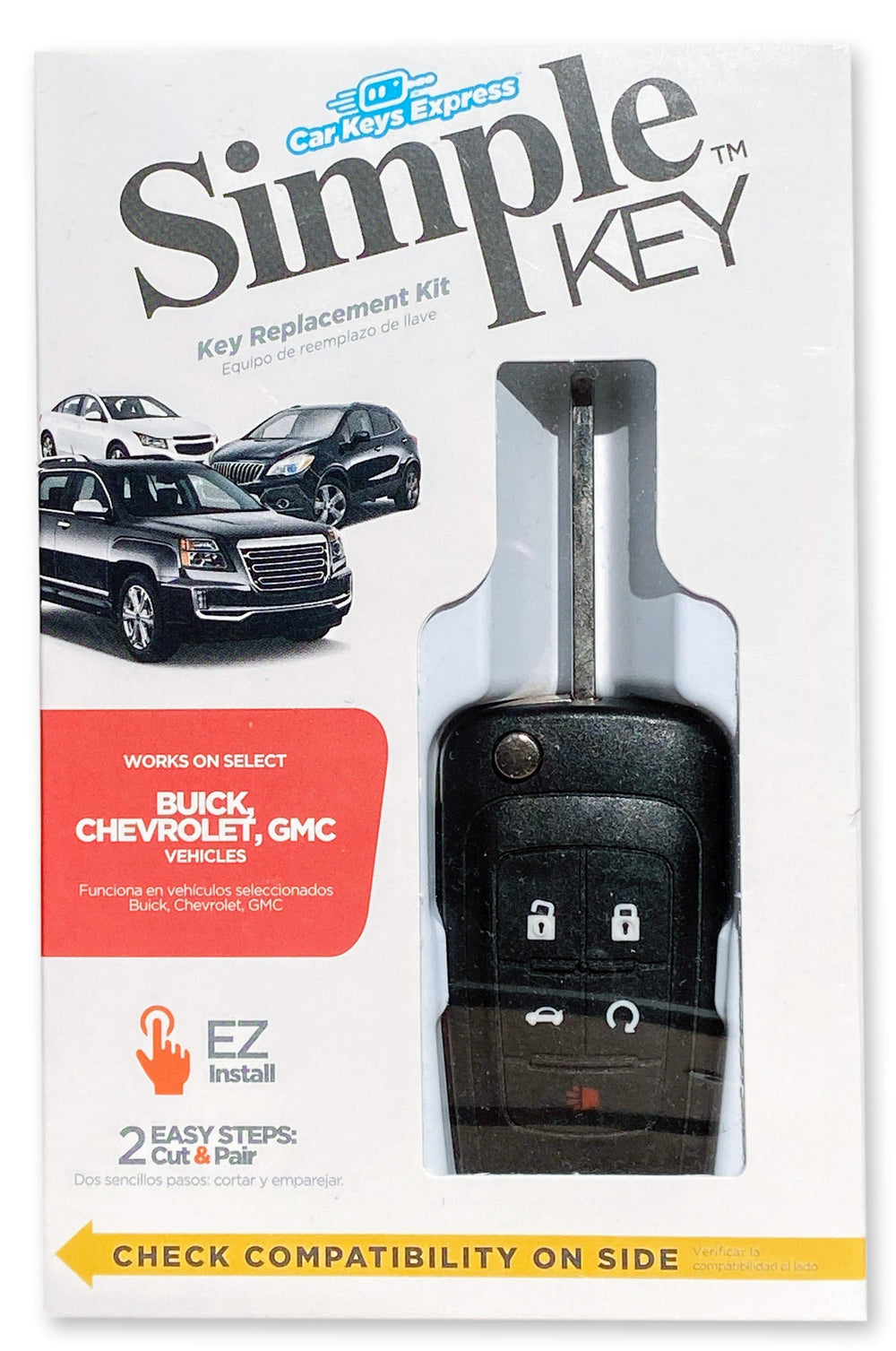 GM Simple Key 5 Button Flip Key (GMFK5TRSSK-KIT) | Tom's Key Company