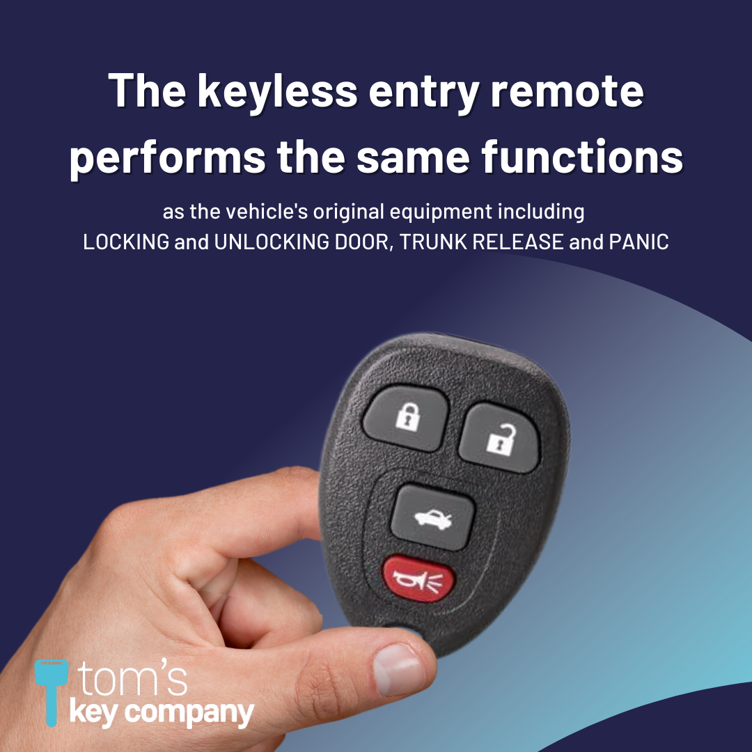 Keyless Entry Remote for Select Buick, Cadillac, Chevrolet, GMC, Pontiac, Saturn, & Suzuki Vehicles, 4 Button Remote FOB (GMRM-MZ0RE-KIT) - Tom's Key Company