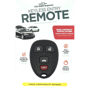 Keyless Entry Remote for Select  Buick, Chevrolet, Pontiac & Saturn Vehicles, 4 Button Remote FOB (GMRM-4TZ1RE-KIT) - Tom's Key Company