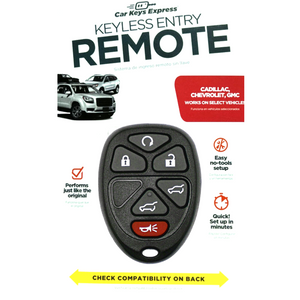 Keyless Entry Remote for Select Cadillac, Chevrolet, & GMC Vehicles, 6 Button Remote FOB (GMRM-6THZ0RE-KIT) - Tom's Key Company