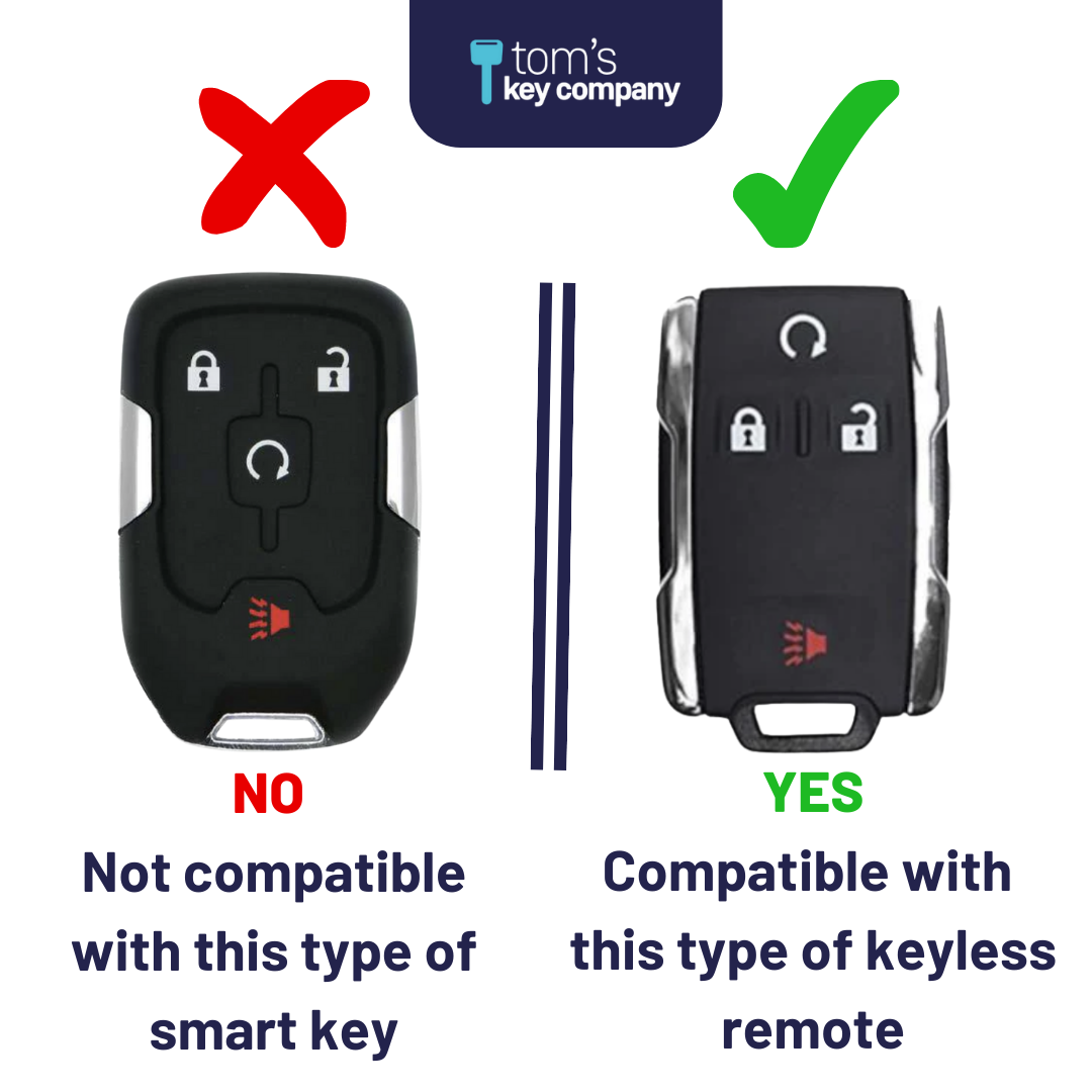 Keyless Entry Remote for Select Chevrolet & GMC Vehicles, 4 Button Remote FOB (GMRM-4TZ2RE-KIT) - Tom's Key Company