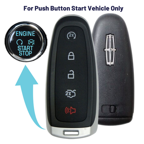 Lincoln 5-Button OEM Smart Key with Remote Start and Trunk Release (LINCPSK-5B-TRS-OEM-PDL) - Tom's Key Company