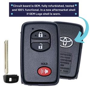 REFURBISHED OEM: 2010-2019 Toyota 4Runner / 3-Button Smart Key FOB (REFURBISHED OEM: HYQ14ACX-3B-FOB-BLACK) - Tom's Key Company