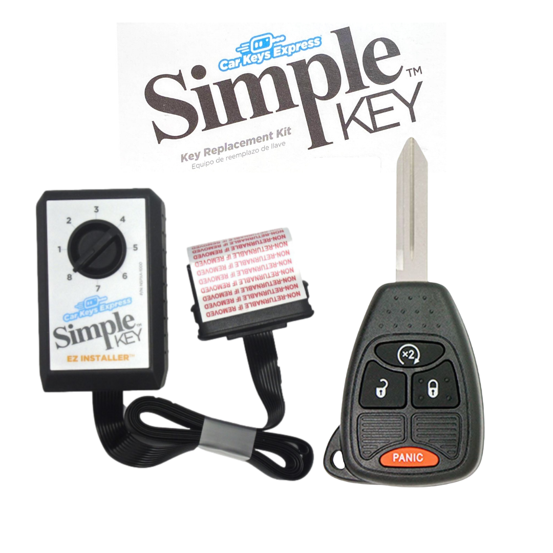 Dodge and Jeep Simple Key Programmer for Key with 4 Buttons Including Remote Start (CDRH-E4RZ0PB-RS-KIT) - Tom's Key Company