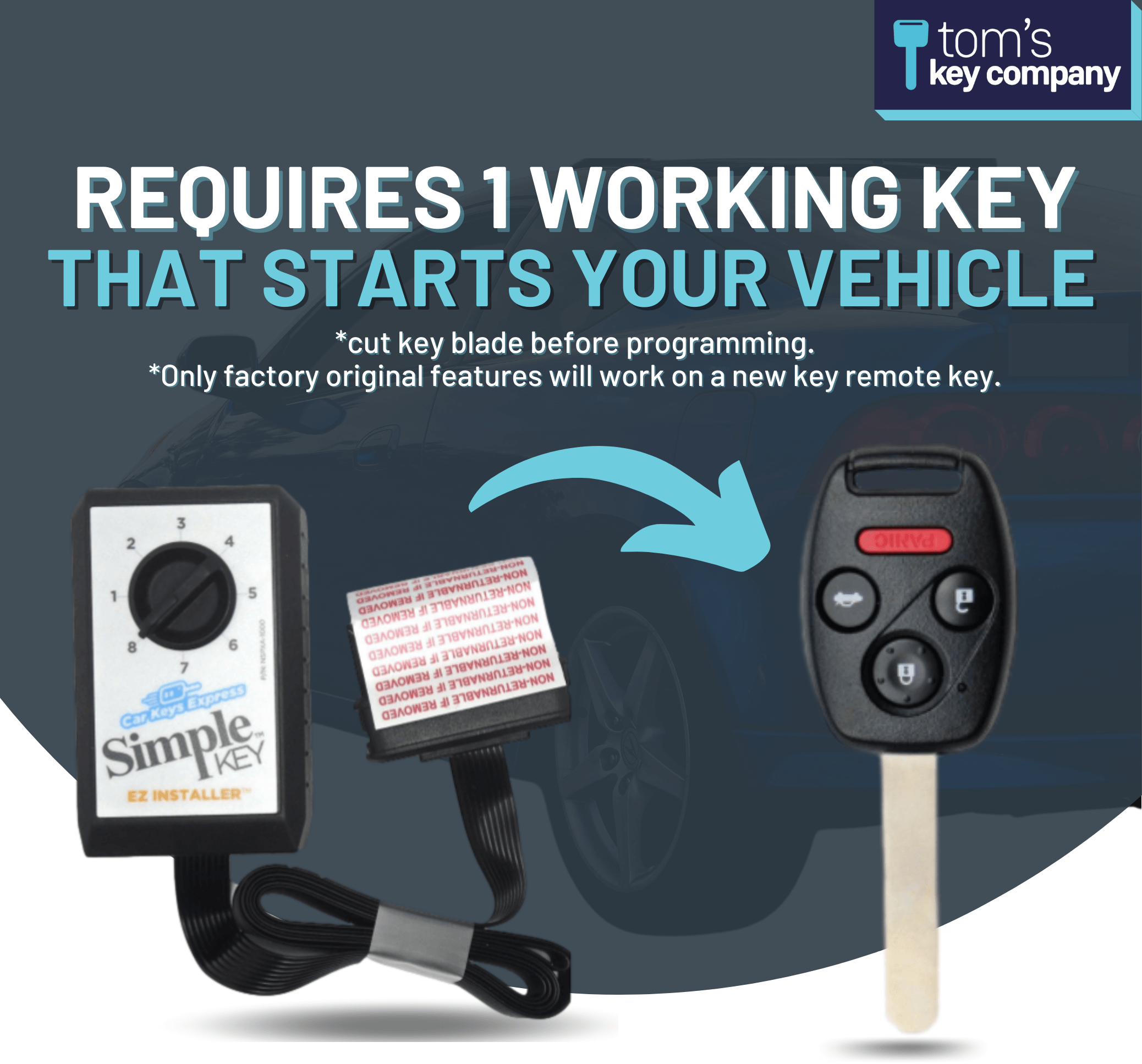 Simple Key Programming Kit - Honda Civic 2006-2011 - N5F S0084A (HNRH-H4TZ0SK-KIT) - Tom's Key Company