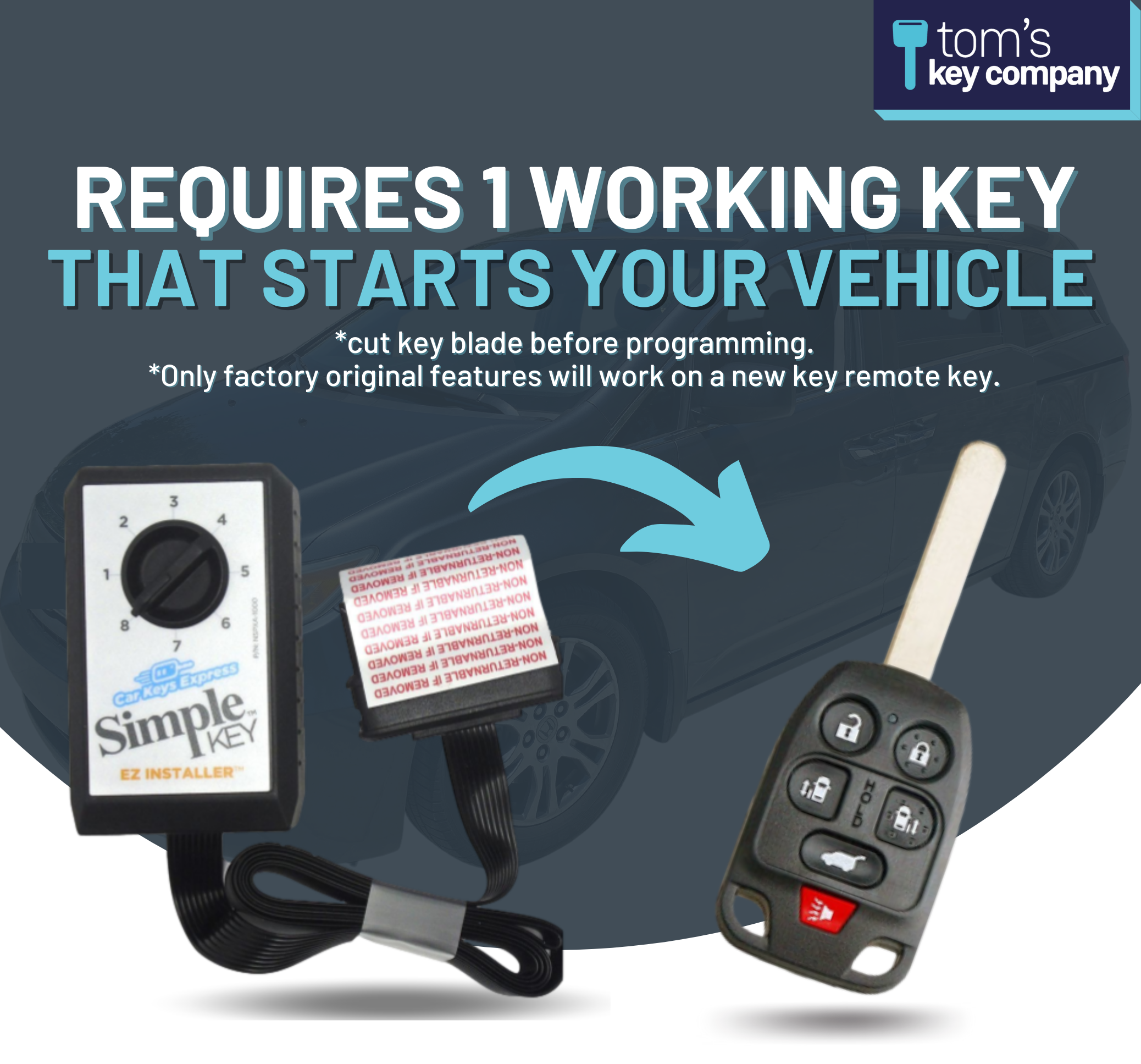 Simple Key Programming Kit - Honda Odyssey 2011-2014 - N5F-A04TAA - (HNRH-H6HSZ0SK-KIT) - Tom's Key Company