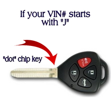 Load image into Gallery viewer, Toyota Corolla Key / HYQ12BBY-4B-dot (VIN# starts with J) - Tom&#39;s Key Company