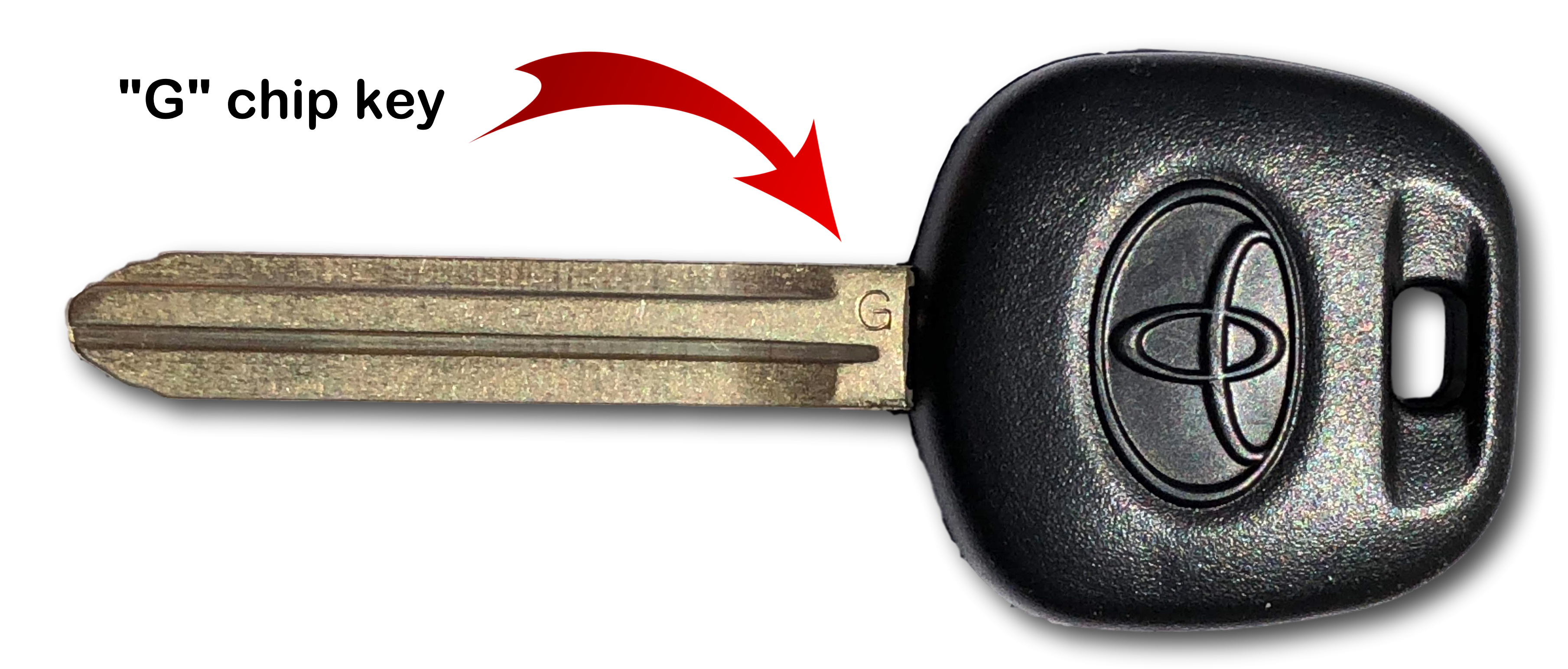 Toyota Logo "G" Chip Transponder Key for Select Toyota and Scion Vehicles, Rubber Handle - Tom's Key Company